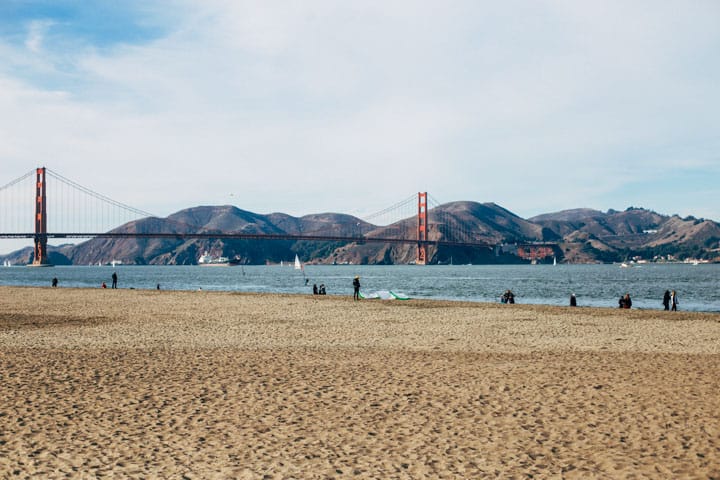 crissy field east beach with golden gate bridge in background san francisco califoria