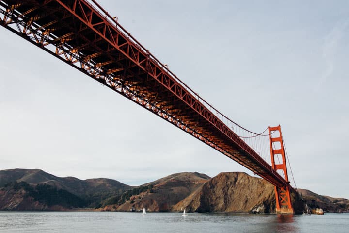 golden gate bridge san francisco, california from bay