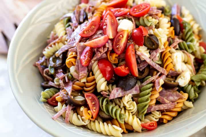 easy italian pesto pasta salad