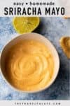 Sriracha Mayo in a bowl with text overlay