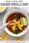 easy chicken tortilla soup with text overlay
