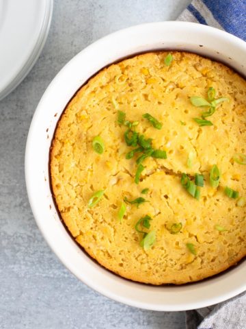 casserole made in a round white dish