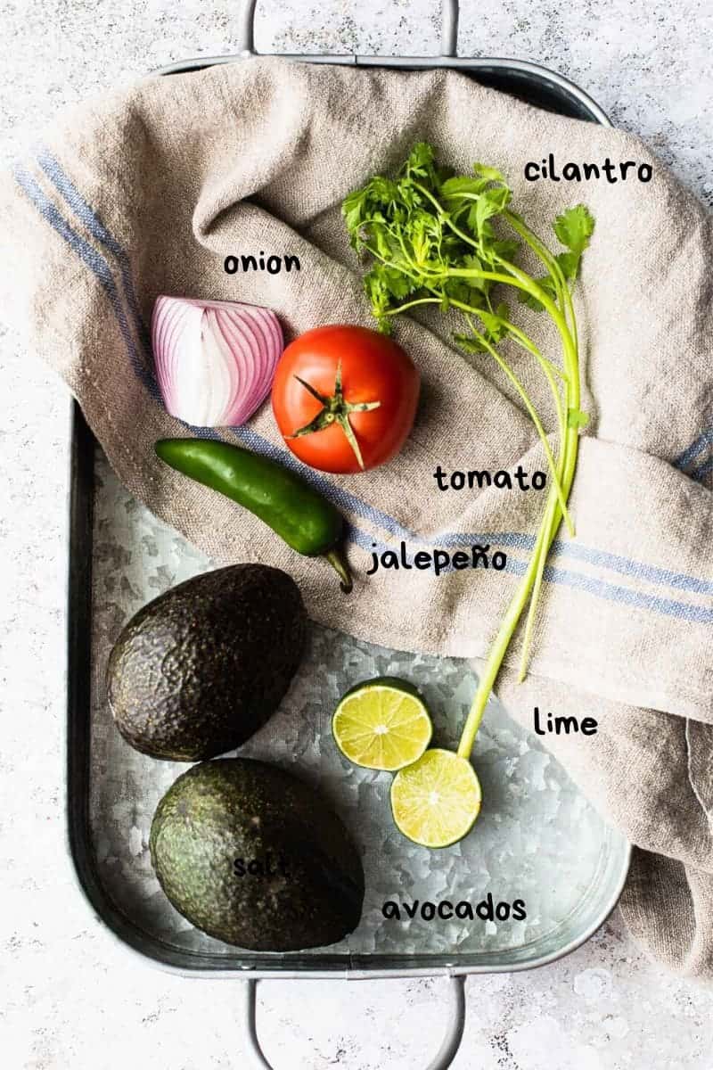 overhead shot of ingredients on a kitchen towel