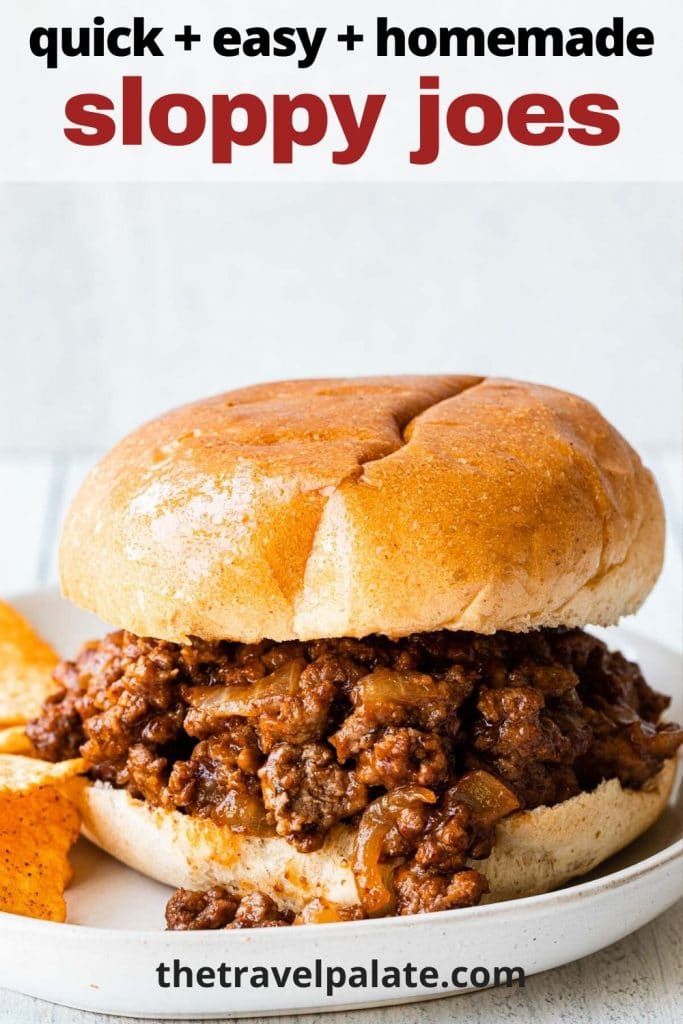 close up view of a sloppy joe sandwich