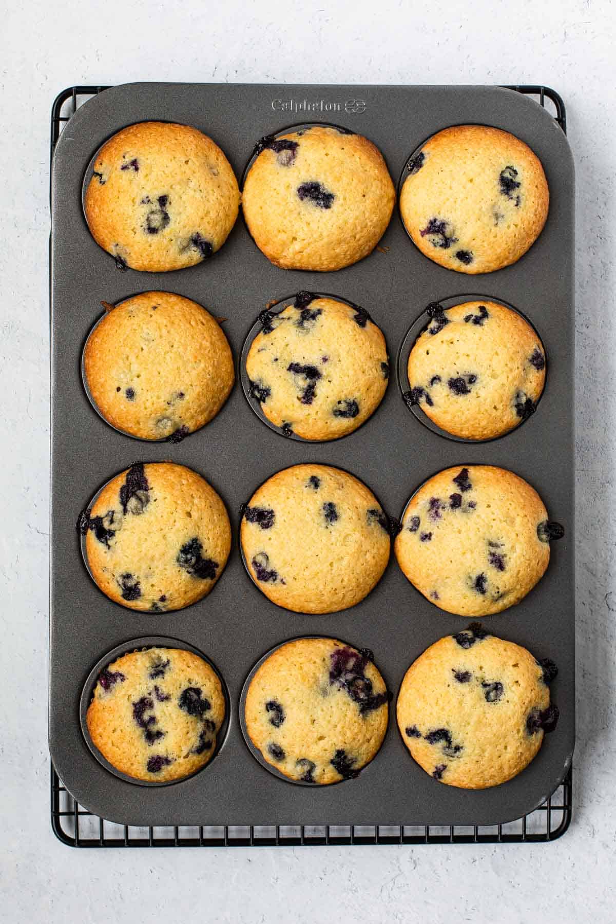 baked muffins in a pan