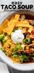 easy taco soup pin image