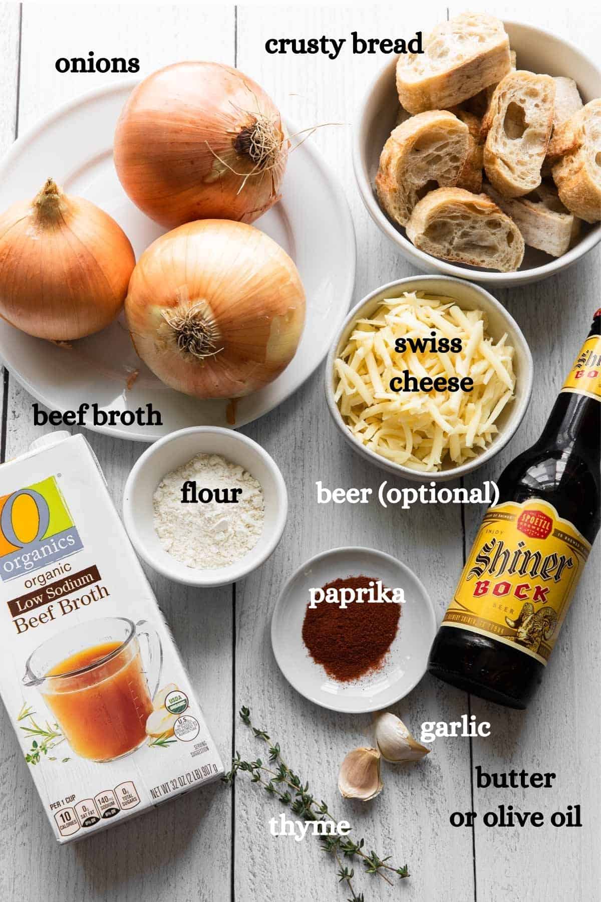 recipe ingredients with labels