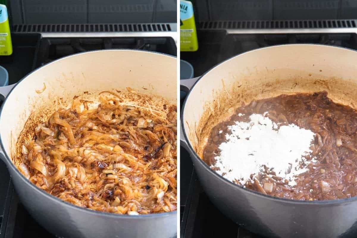 caramelized onions with flour