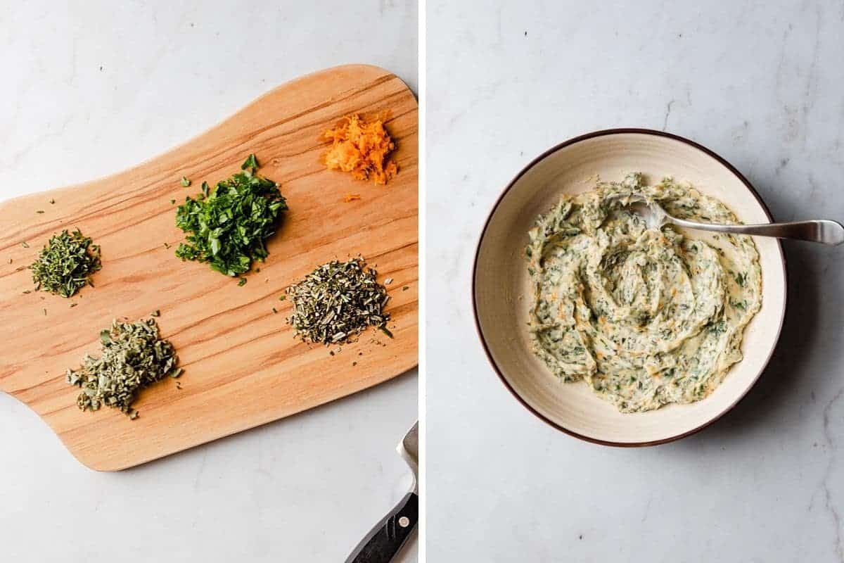 making orange herb butter rub