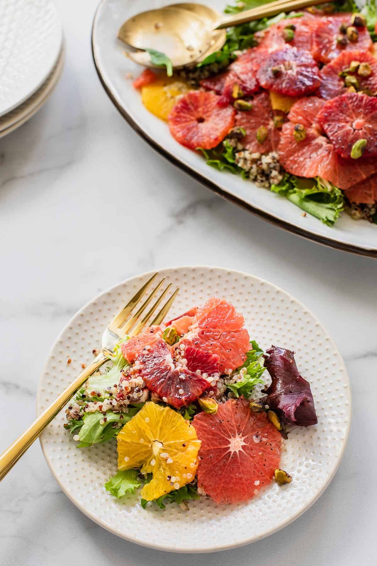 a plate of citrus salad