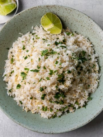 A bowl of coconut jasmine rice.