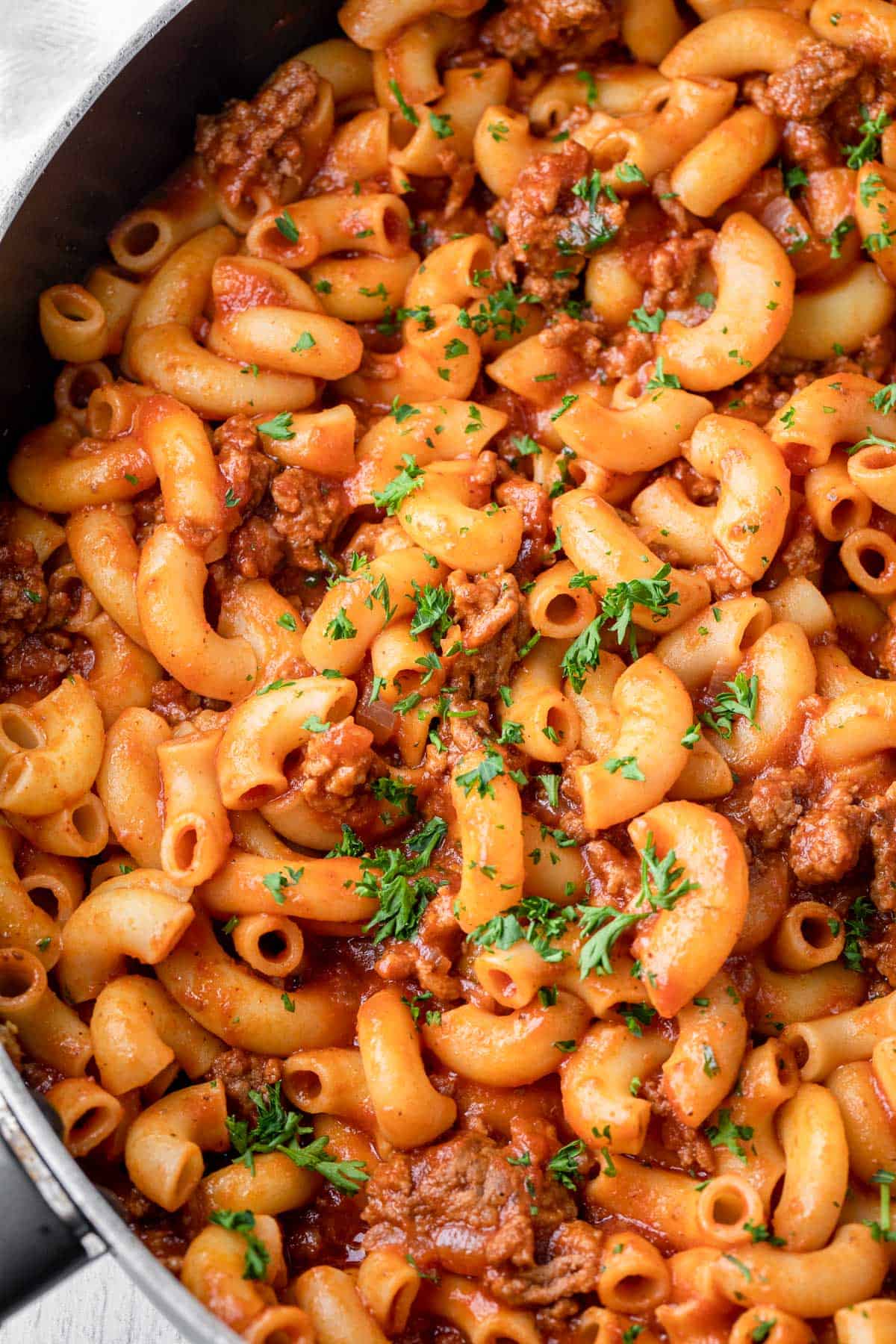 beefaroni in a skillet