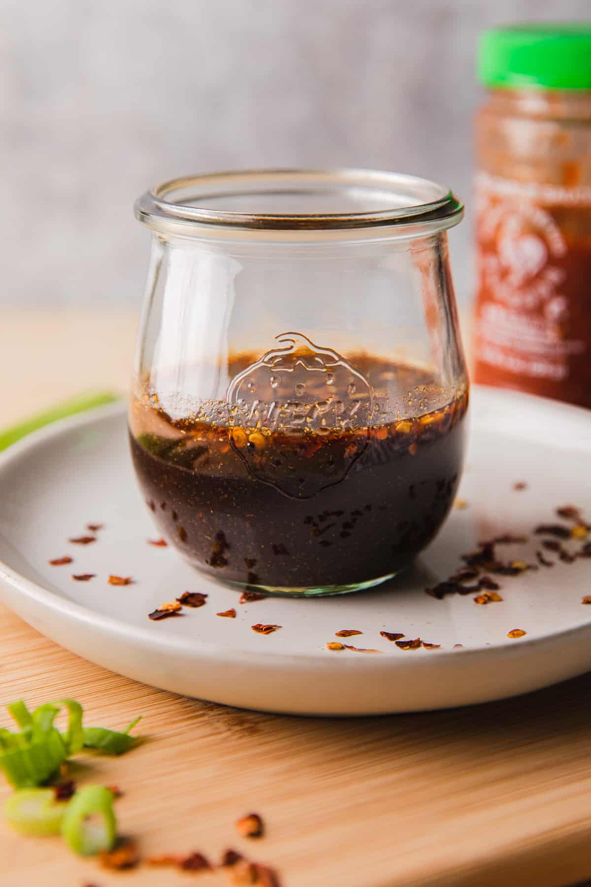 dipping sauce in a glass jar