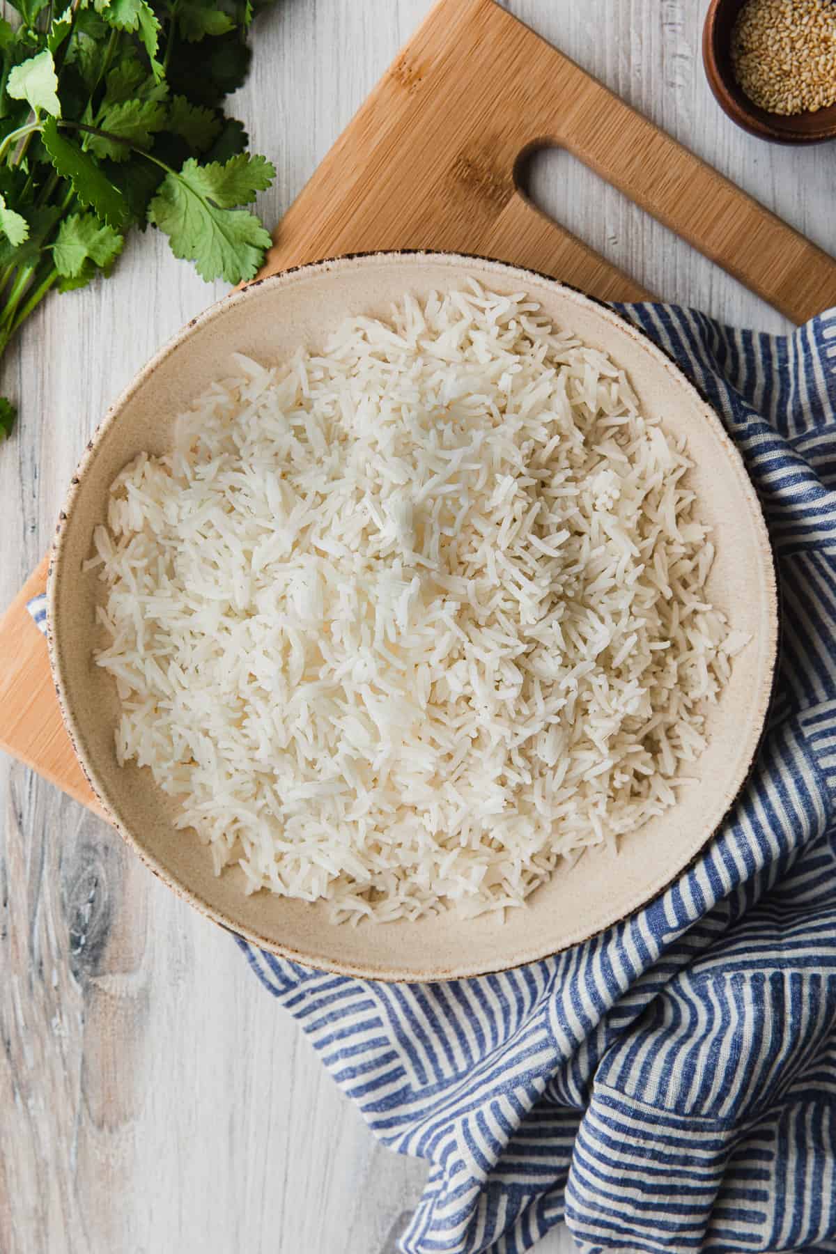 a bowl of basmati rice