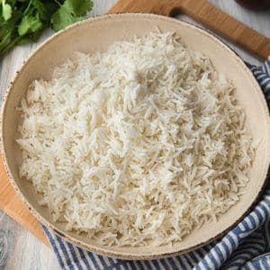 a bowl of basmati rice