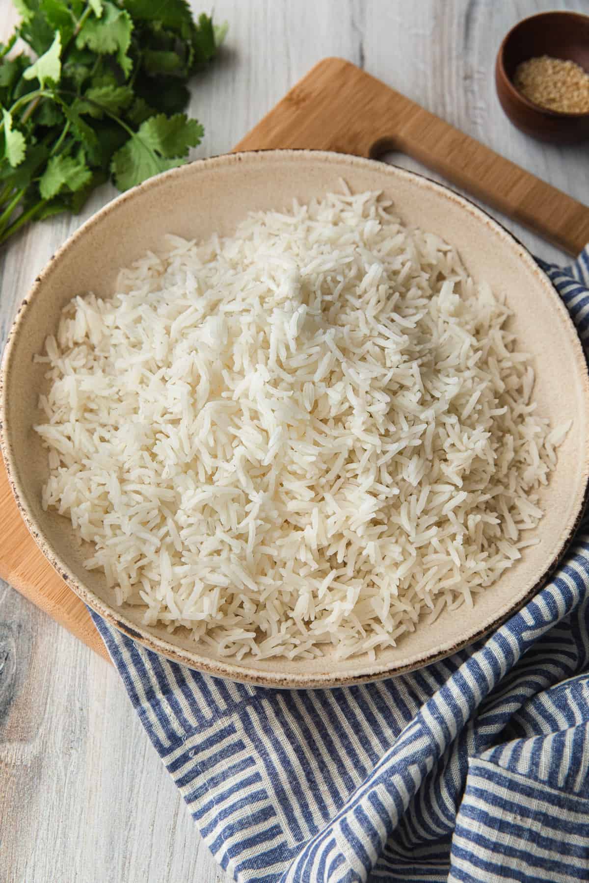 a bowl of basmati rice