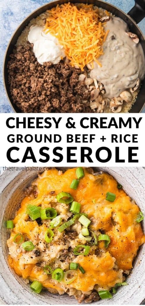 cheesy and creamy ground beef and rice casserole