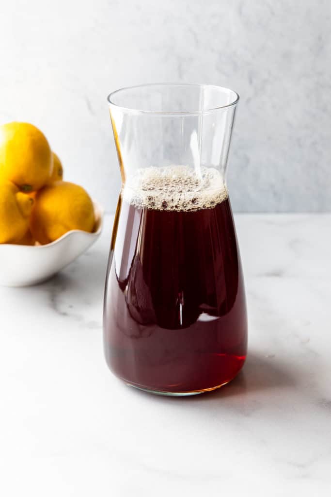 tea brew in a glass container