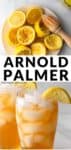 Arnold Palmer picture collage pin image.