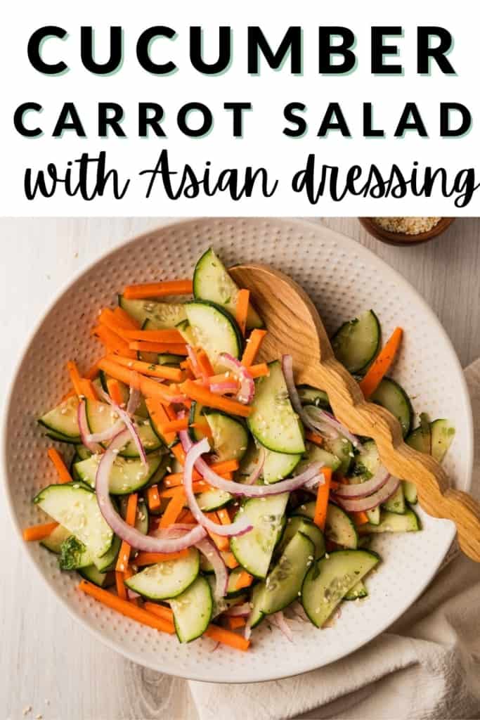 Cucumber carrot salad with Asian dressing.