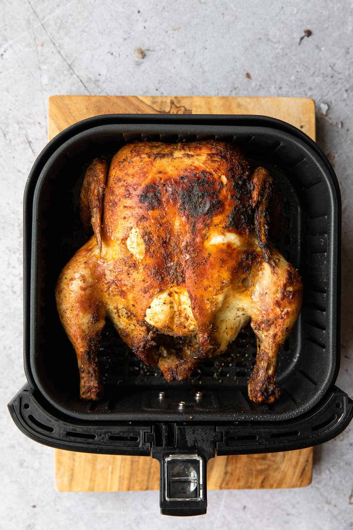 golden brown chicken in the basket