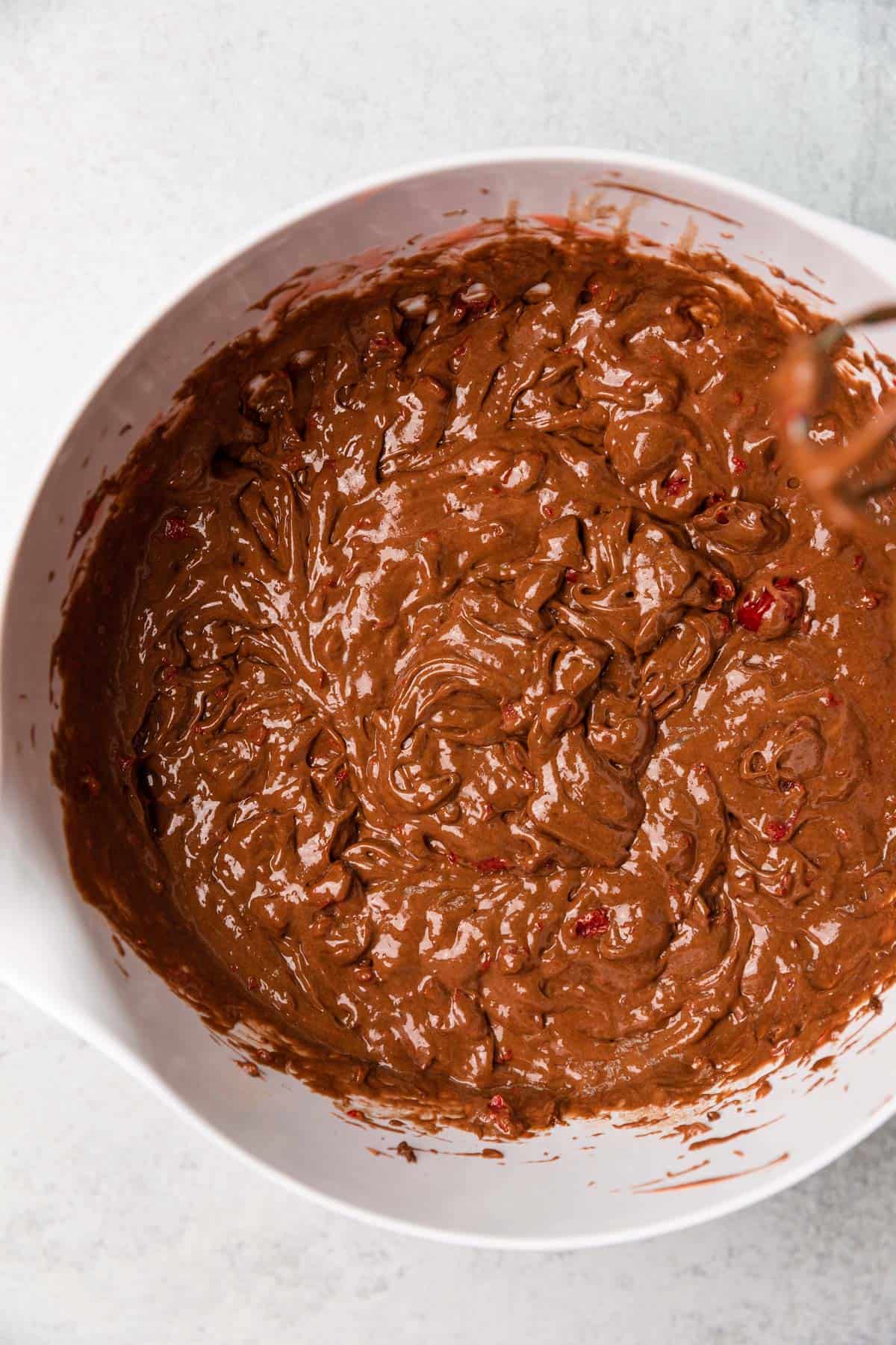 cake ingredients in a bowl after being mixed