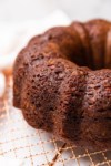 cake cooling on a wire rack (closeup)