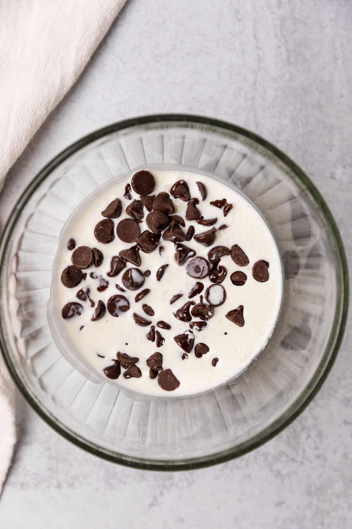 chocolate chips and cram in a small bowl