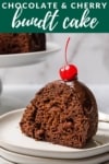 chocolate cherry bundt cake image with text overlay
