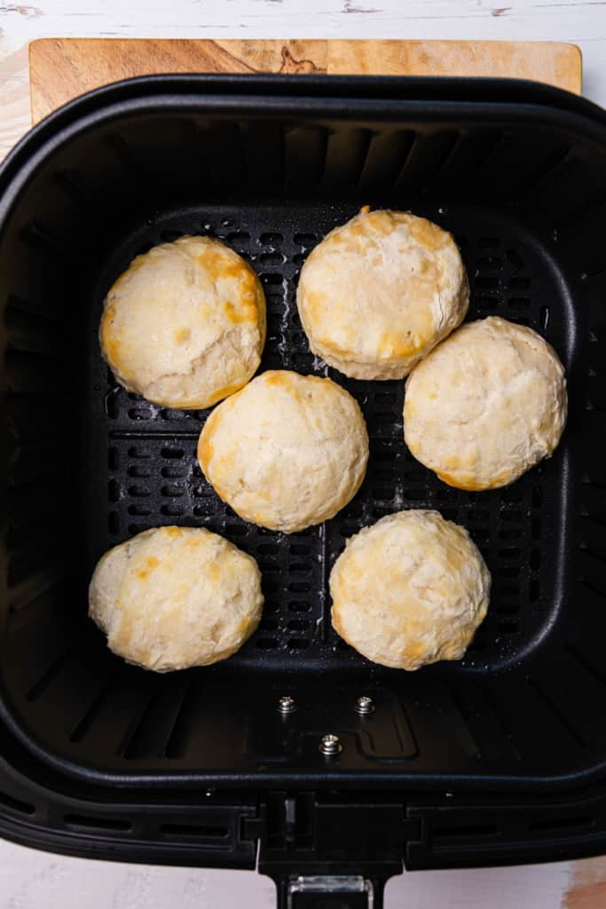 biscuits in an air fryer cooked halfway