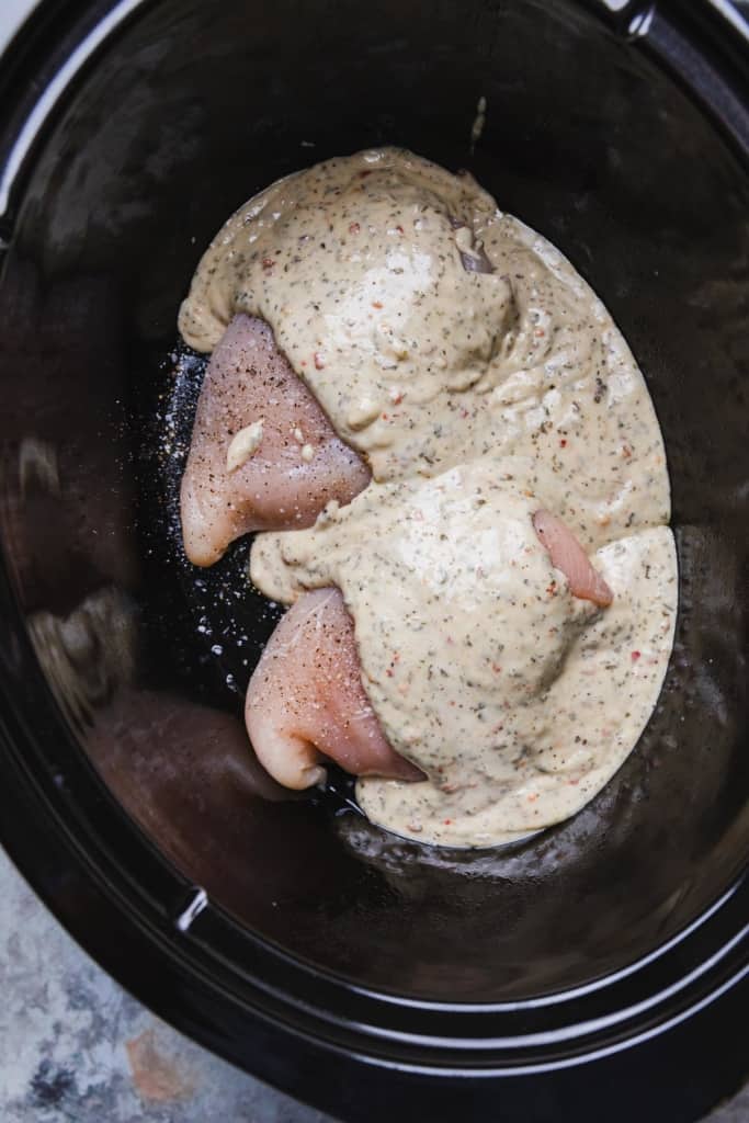 Crockpot Garlic Parmesan Chicken Pasta The Travel Palate