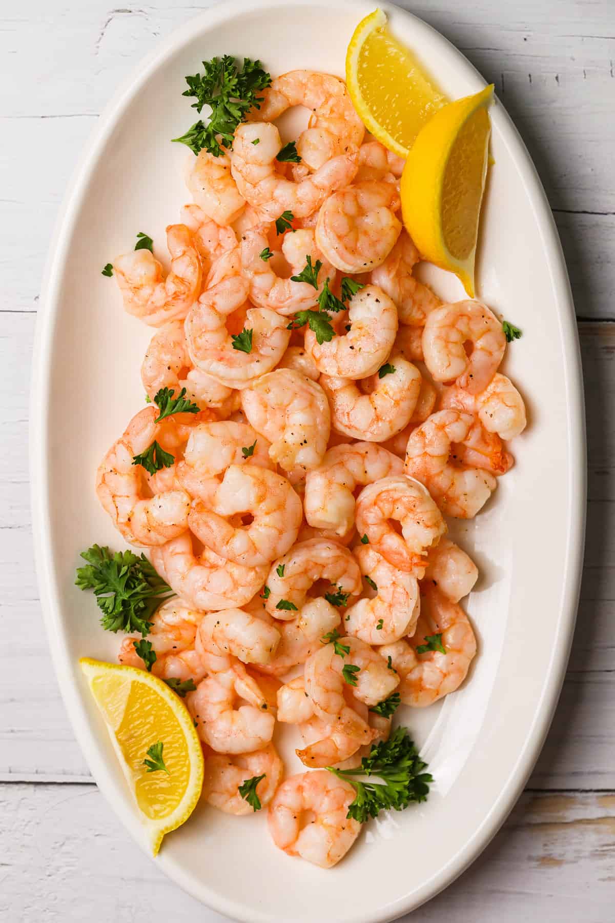 cooked shrimp on a platter