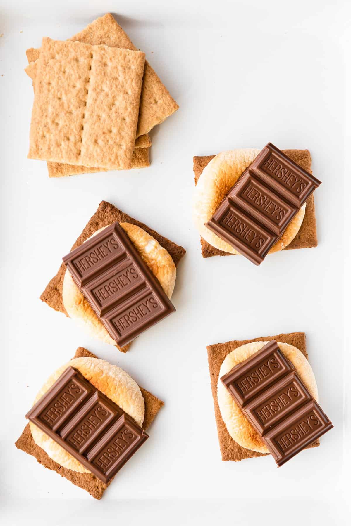 completed air fryer s'mores