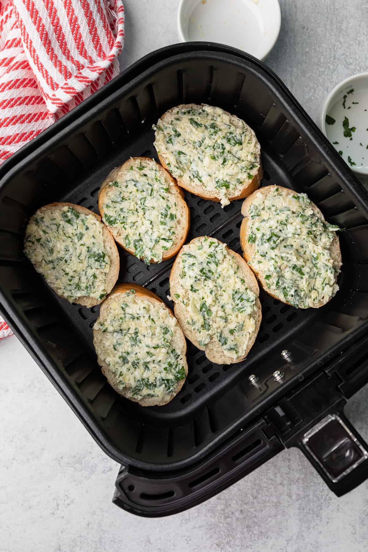 bread in the air fryer before cooking