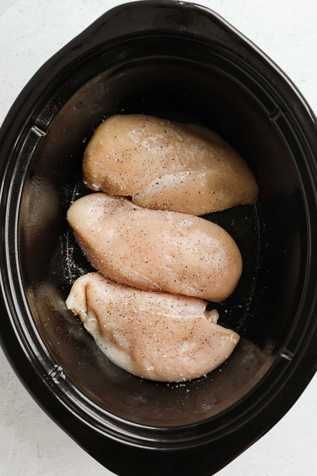 raw chicken in the crockpot
