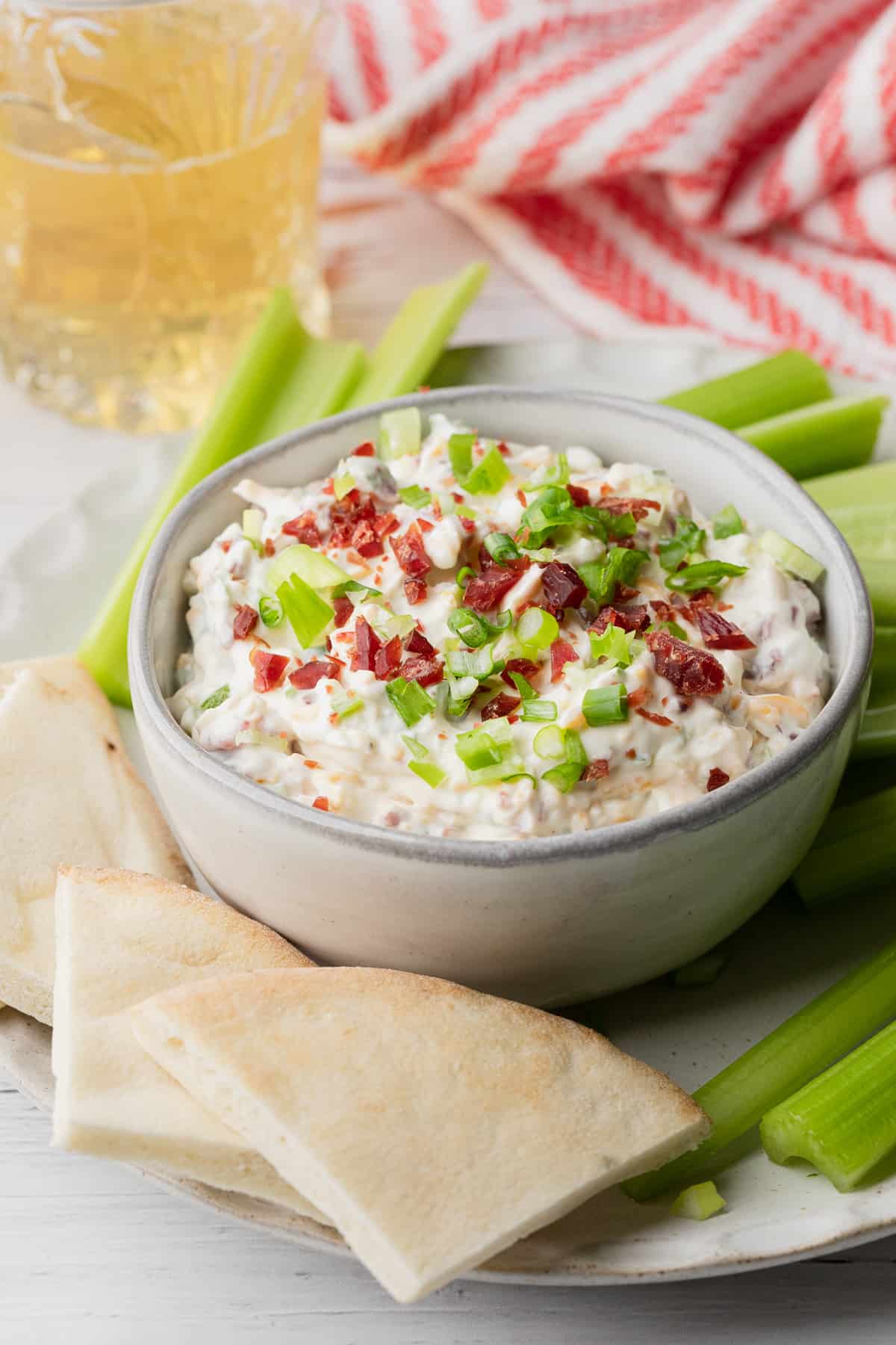 a dip with celery