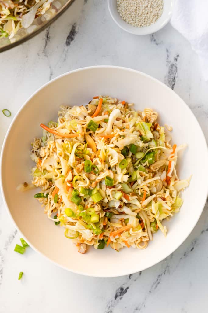 Asian Cabbage Crunch Salad with Ramen - The Travel Palate