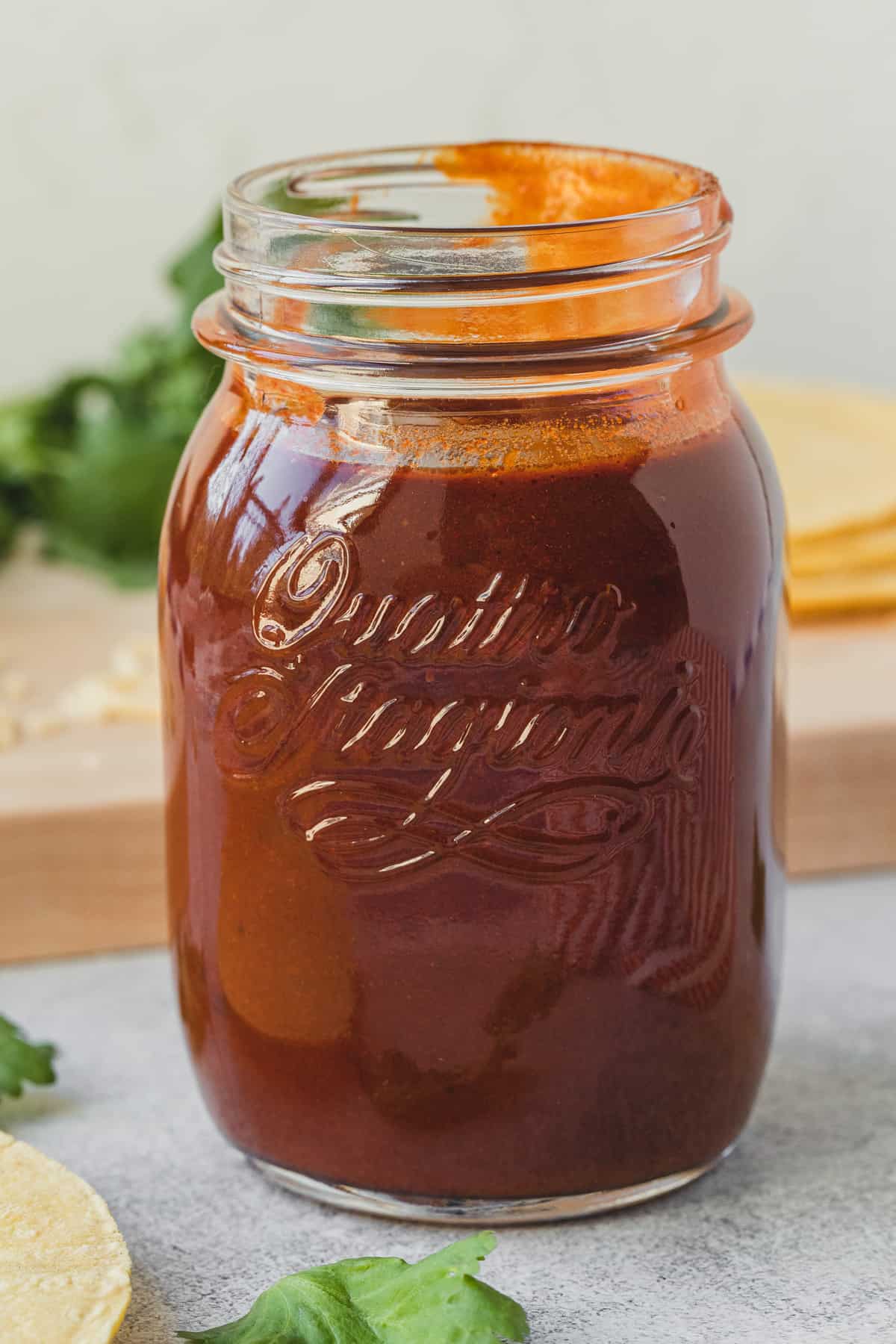 the completed recipe in a glass jar