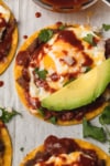 huevos rancheros with red chile sauce