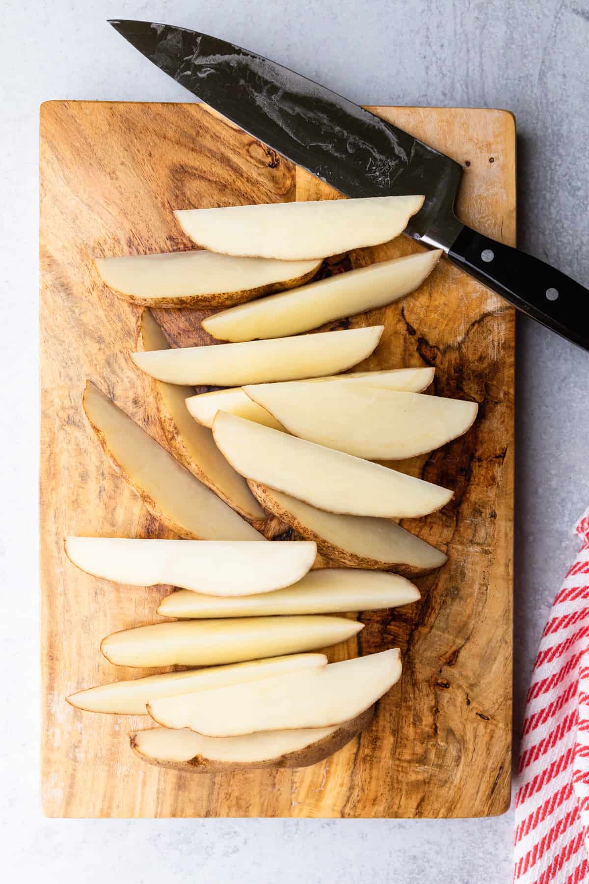 russet potatoes cut into wedges 