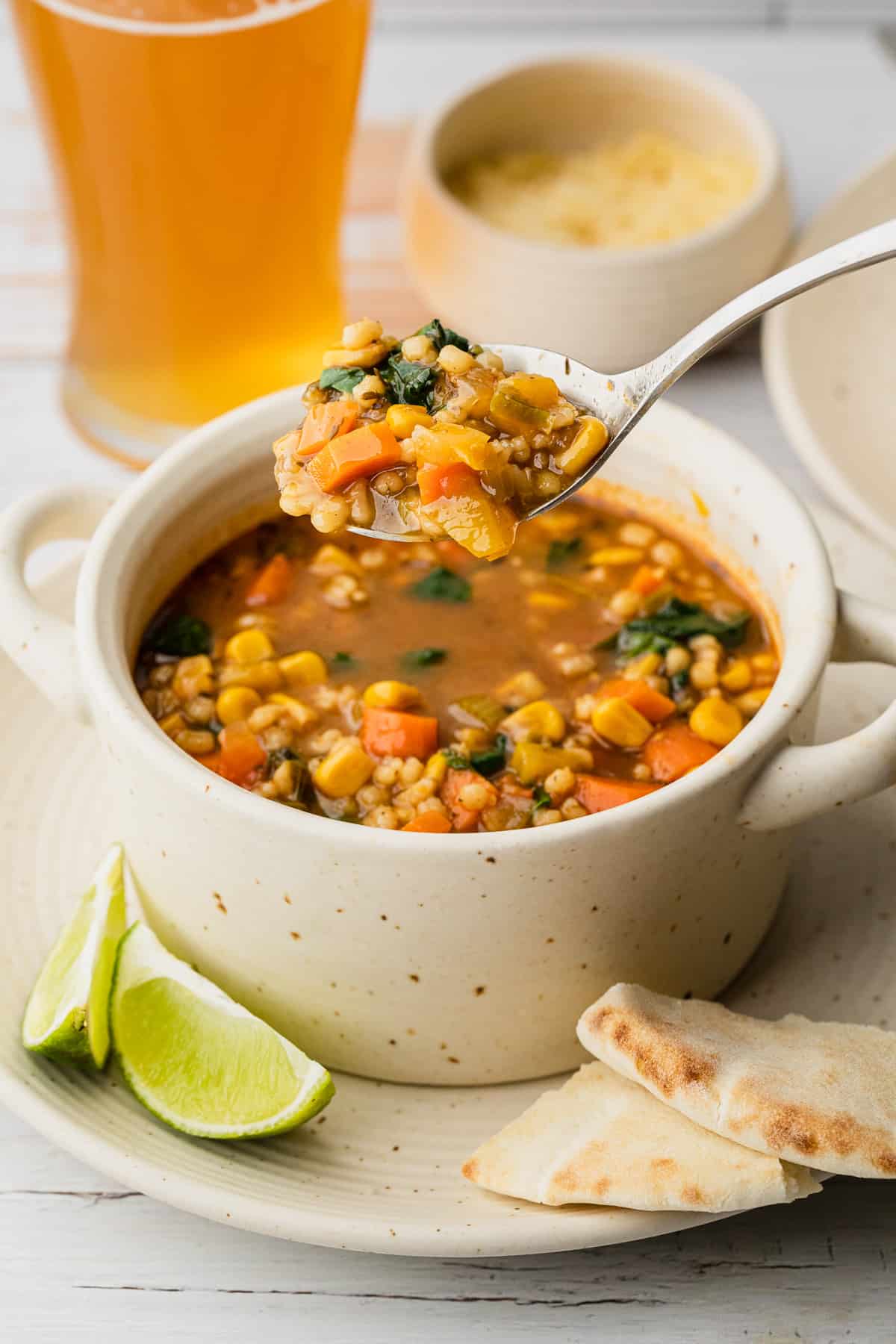 a bowl of panera 10 vegetable soup 