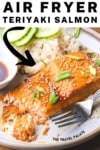 air fryer teriyaki salmon pin image