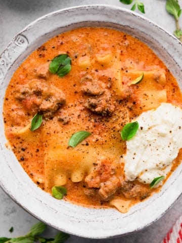 instant pot lasagna soup ready to eat