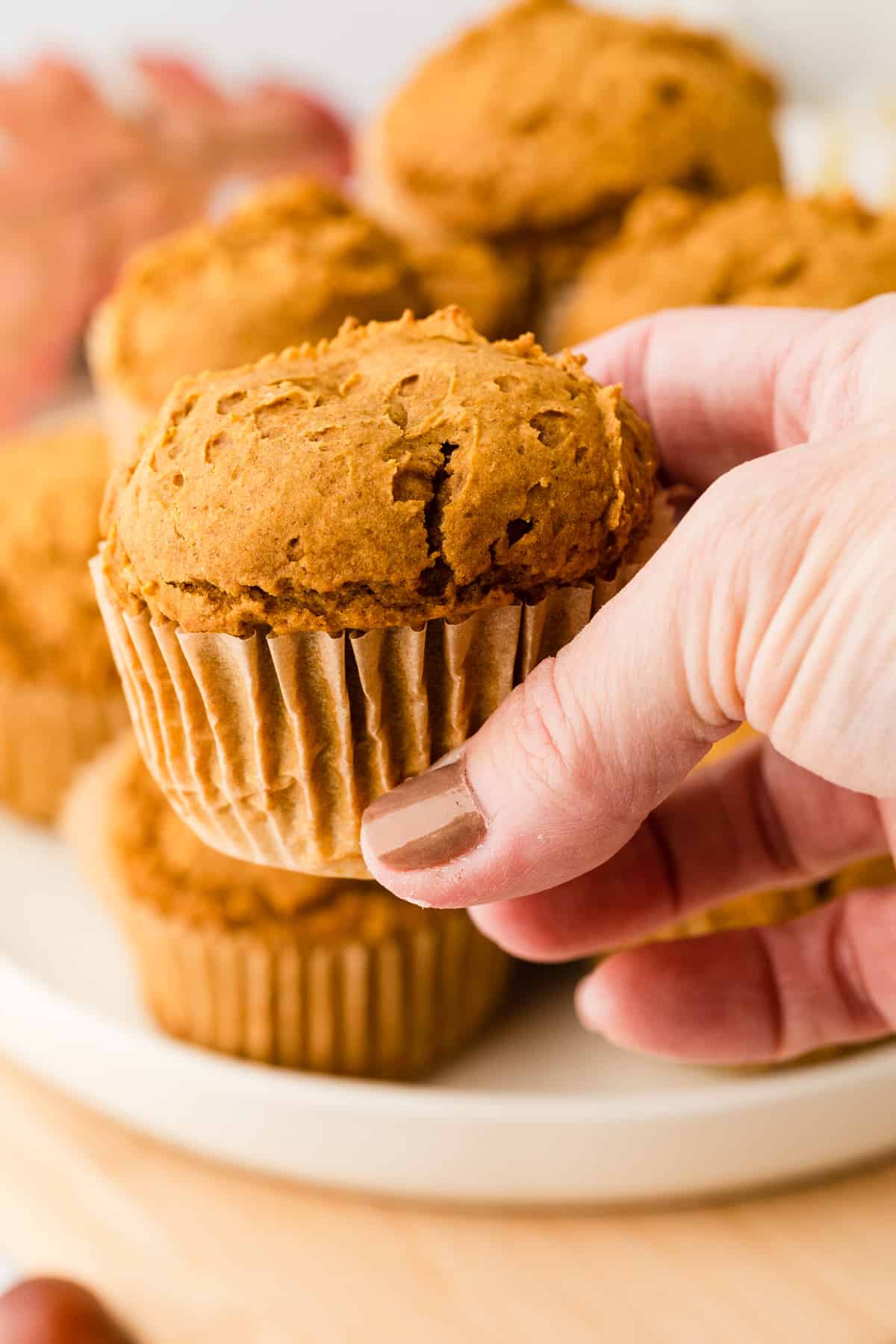 a perfectly baked pumpkin muffin