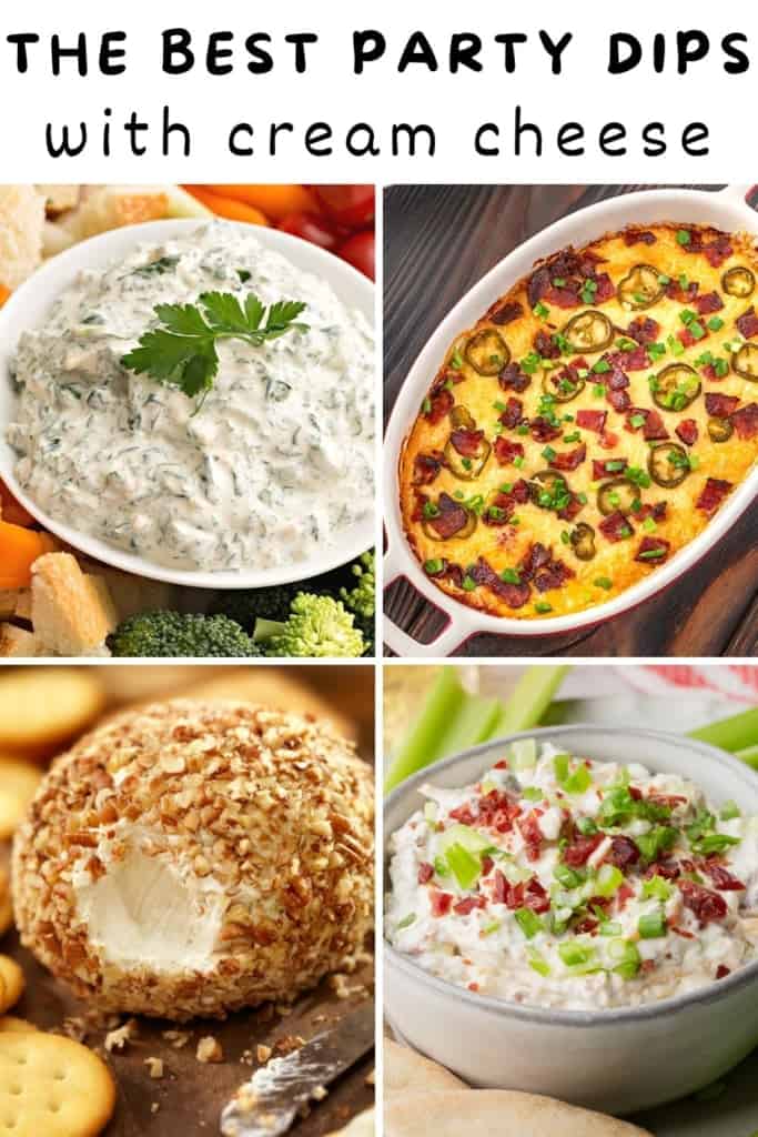 cream cheese dip collage