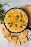 green chile dip with tortilla chips