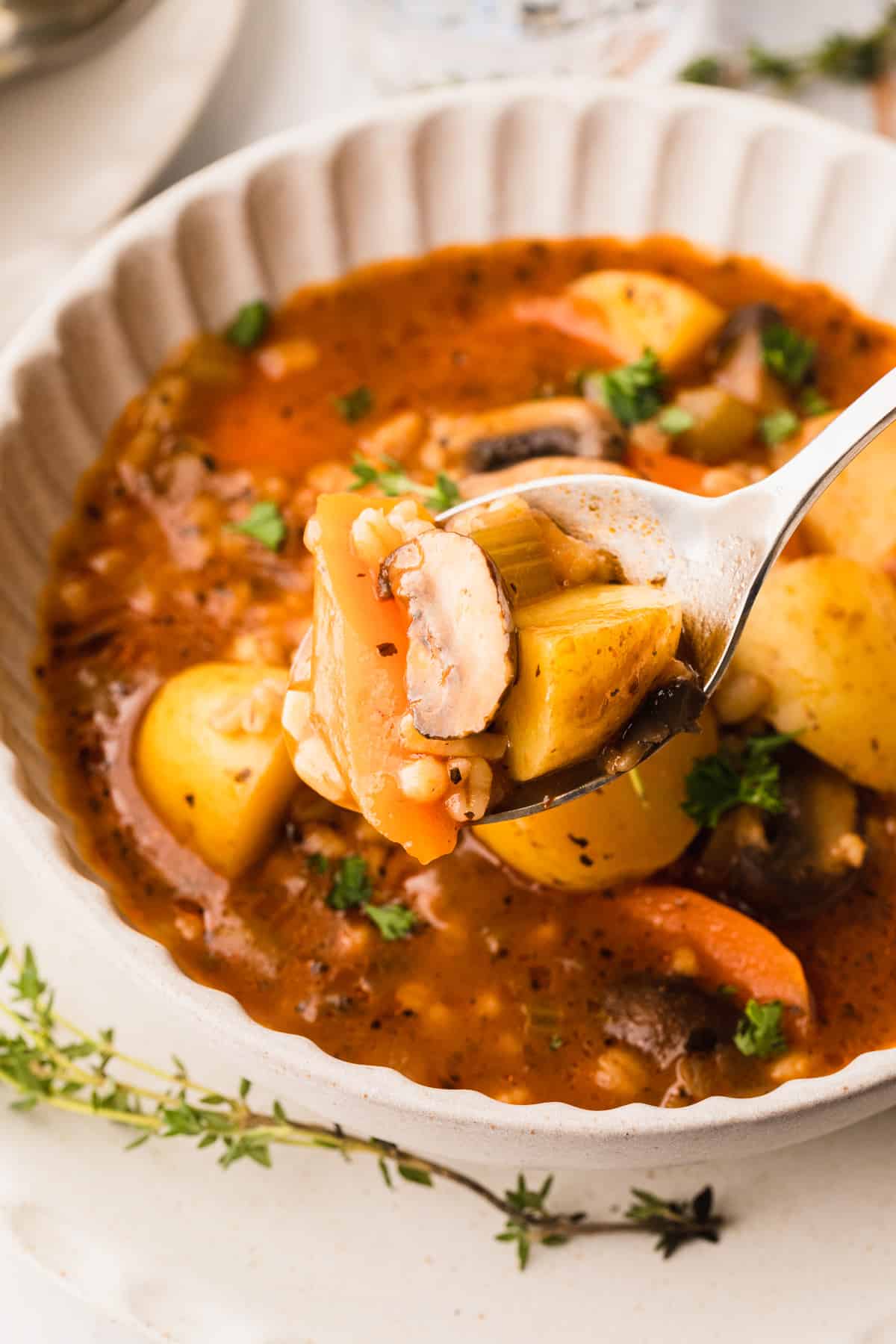 a bowl of vegetable stew