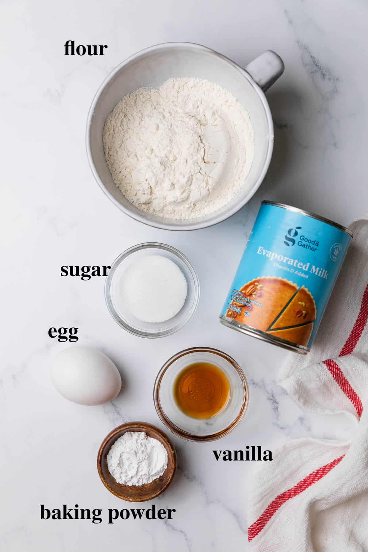 ingredients to make pancakes