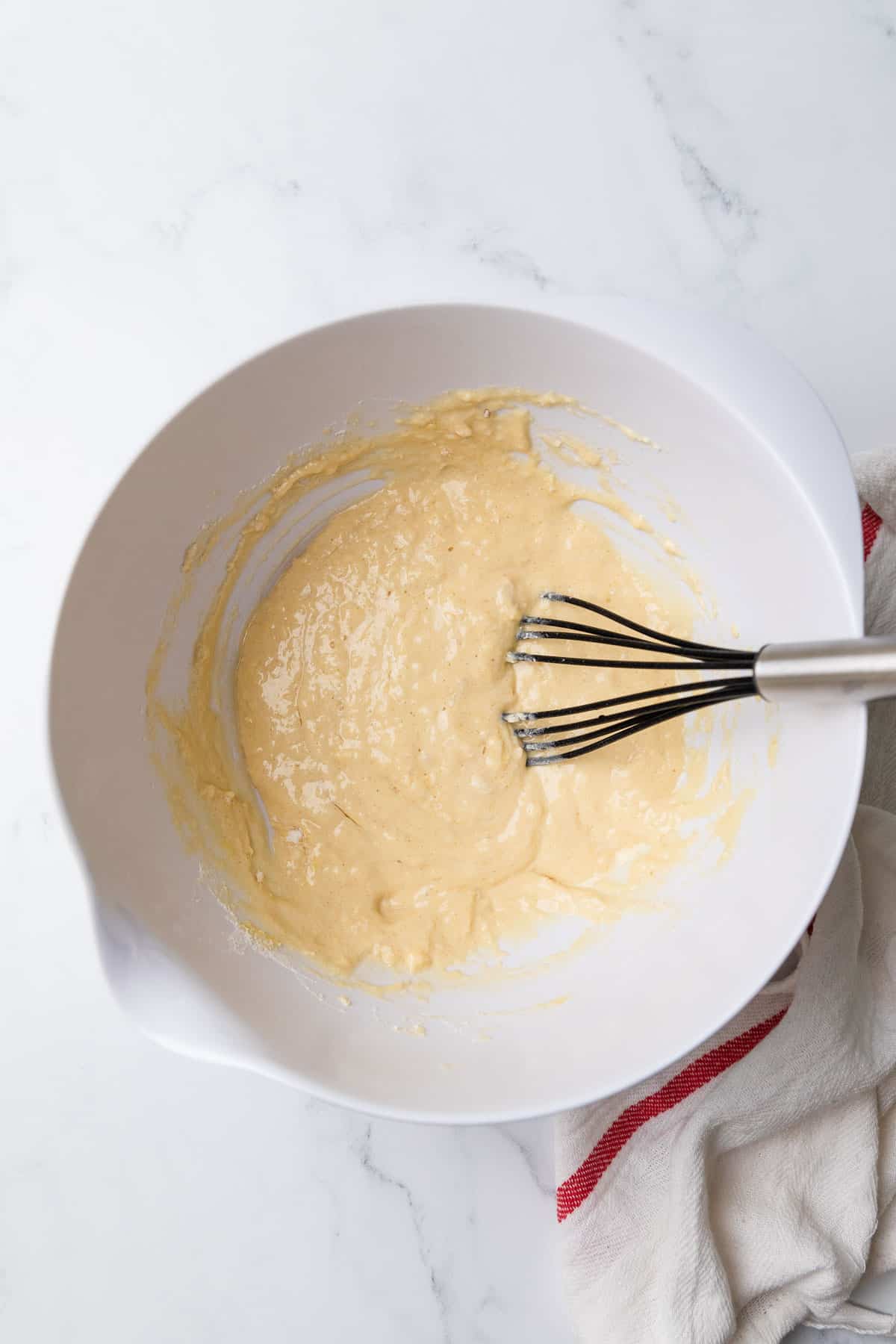 mixing pancake batter