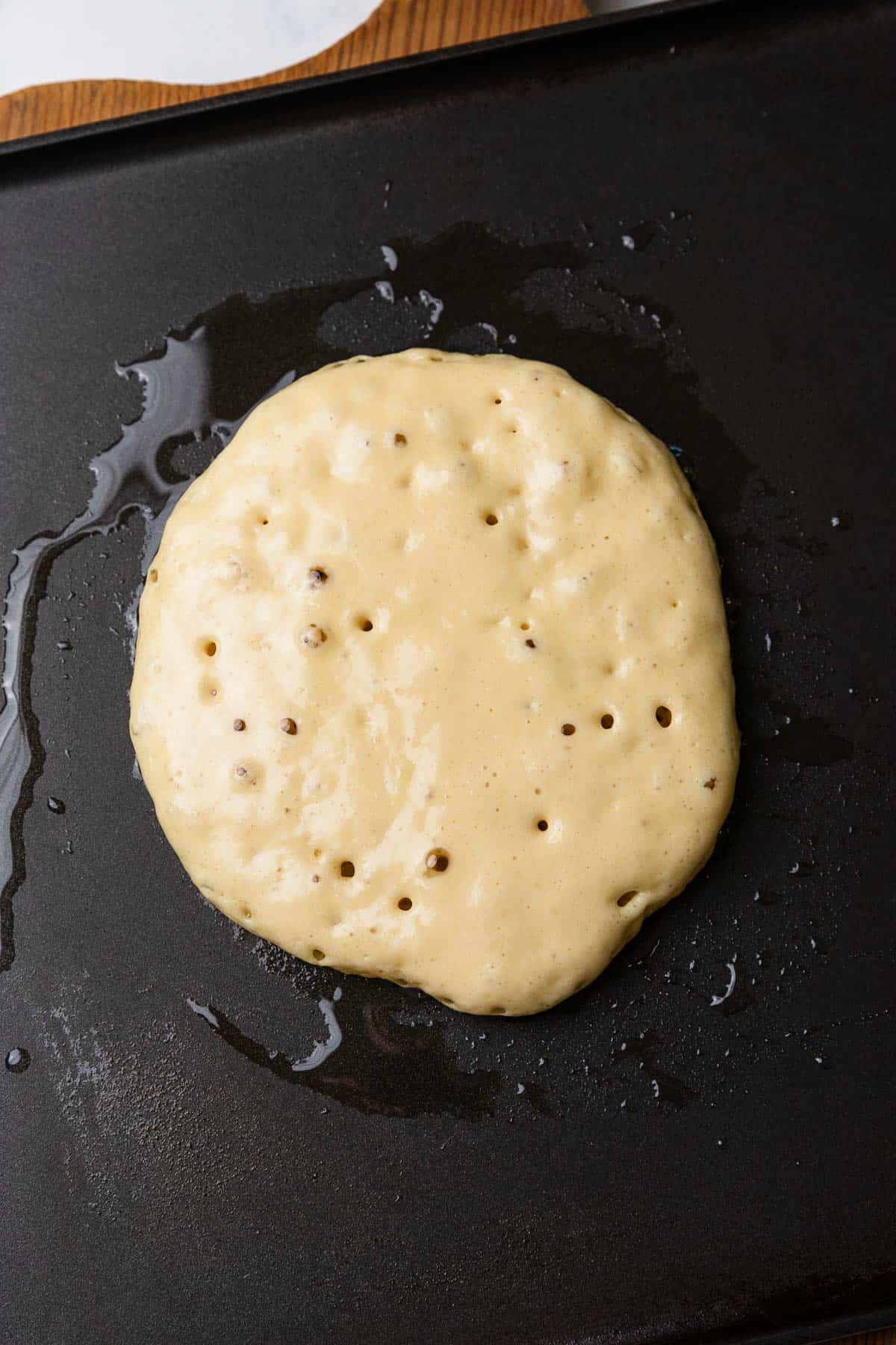 first step making a pancake